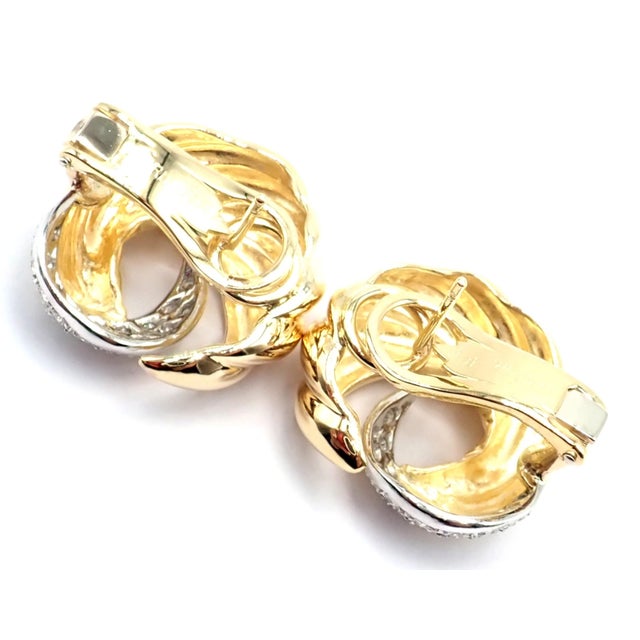 Late 20th Century Late 20th Century Verdura Yellow Gold Diamond Swirl Earrings, Pair For Sale - Image 5 of 15