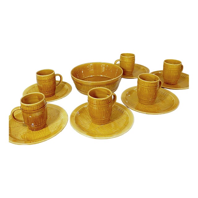 Sauerkraut Tableware from Gien France, Set of 13 For Sale