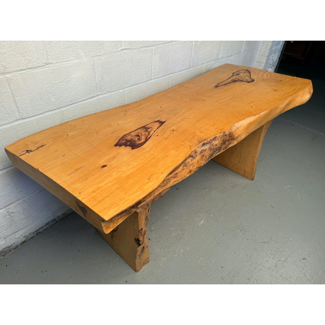 Mid 20th Century Rustic Live Edge Console Table For Sale - Image 4 of 12