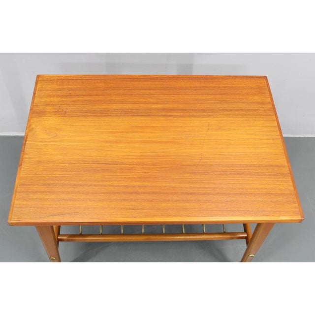 Teak Side Table on Wheels, Denmark, 1960s For Sale - Image 6 of 13