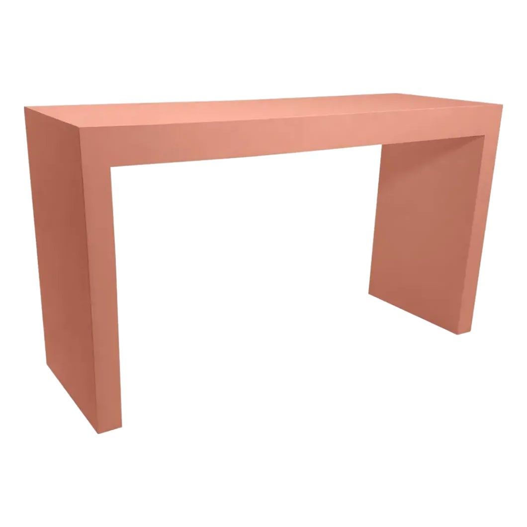 Late 20th Century Parsons Style Salmon Color Console Table | Chairish