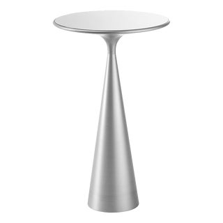 Cono Tall Deep Silver Metal Side Table by Lorenza Bozzoli For Sale