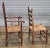 Wood Set of 6 Antique New England Ladderback Style Dining Chairs With Rush Seats For Sale - Image 7 of 8