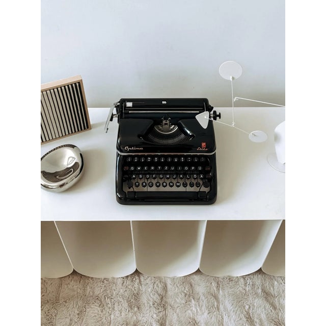 Metal Vintage Optima Elite Black Typewriter, 1950s For Sale - Image 7 of 18