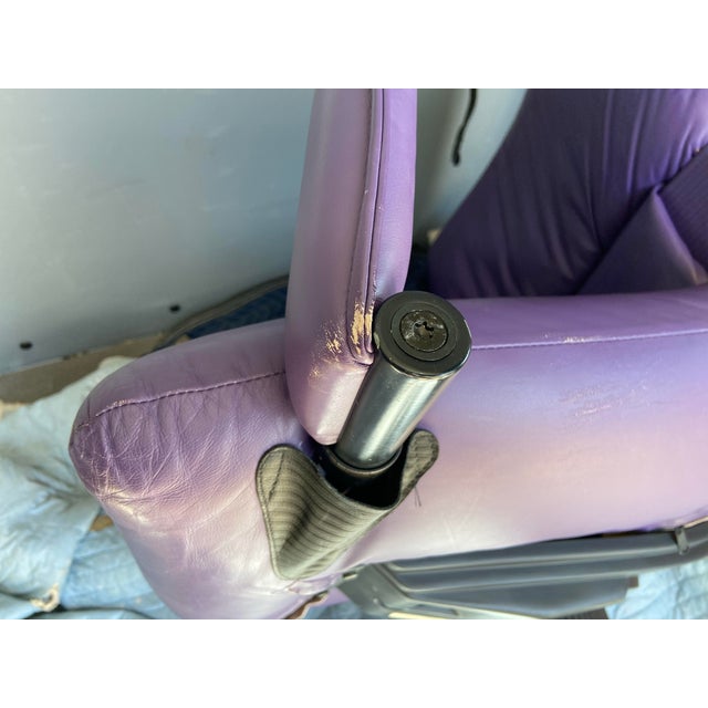 1990s 1990s Mario Bellini Vitra Figura Post Modern Purple Leather Desk Chair For Sale - Image 5 of 12