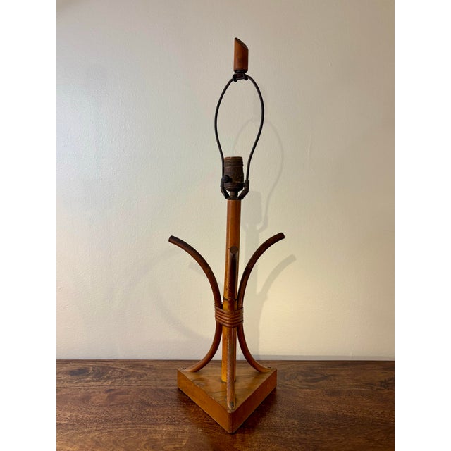 Mid-Century Modern Vintage Figural Bamboo Table Lamp, Coastal Italian Riviera Organic Modern For Sale - Image 3 of 8