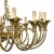 Golden Bronze Chandelier, 1950s For Sale - Image 3 of 8
