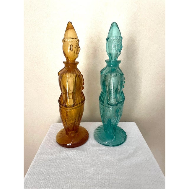 Pair of Bischoff Mid Century Punchinello Glass Decanters For Sale - Image 4 of 7
