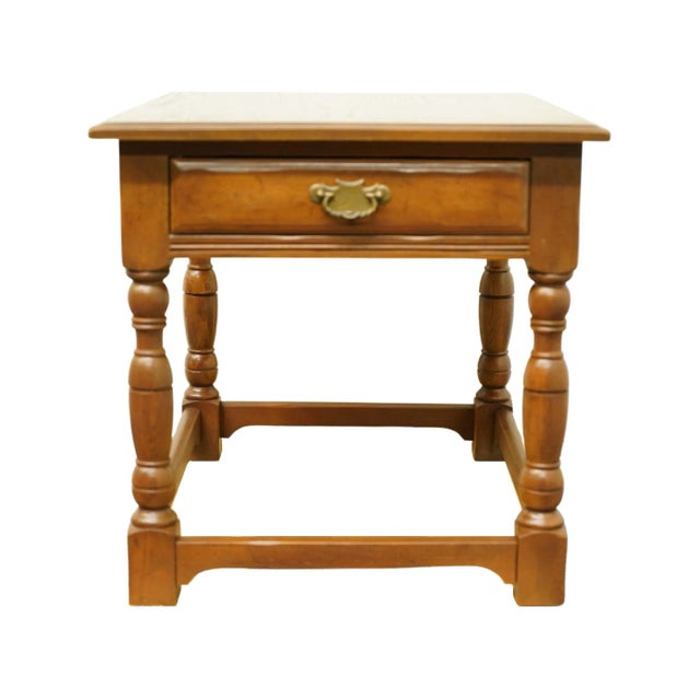 Davis Cabinet Co. Solid Walnut Country French Style 22" Accent End Table For Sale - Image 11 of 11
