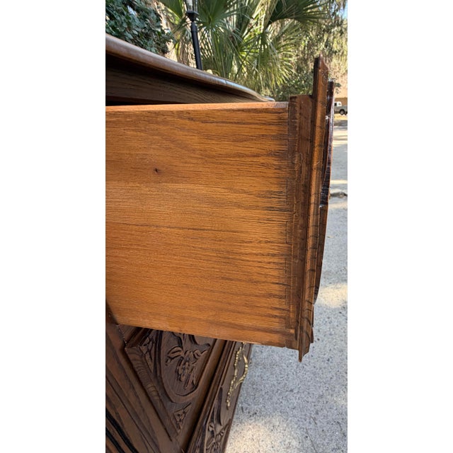 Baker Furniture French Country Provincial Style Carved Oak Wood Bachelor Chest of Drawers For Sale In Savannah - Image 6 of 11