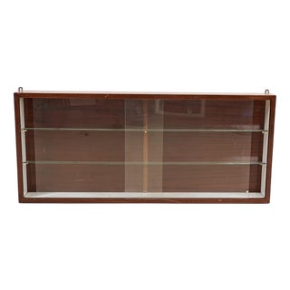 Minimalist Walnut Display Cabinet, 1960s For Sale