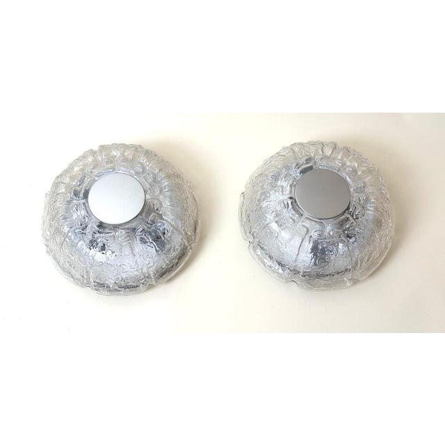 Gold Textured Glass Flush Mount from Limburg, Germany, 1970s, Set of 2 For Sale - Image 8 of 16