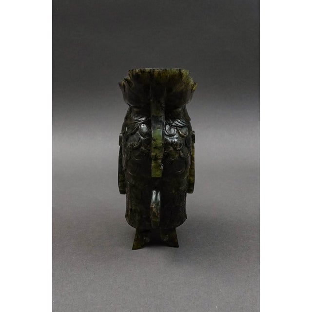 Mid 20th Century Chinese Carved Spinach Jade Carved Small Handled Pitcher For Sale In Miami - Image 6 of 9
