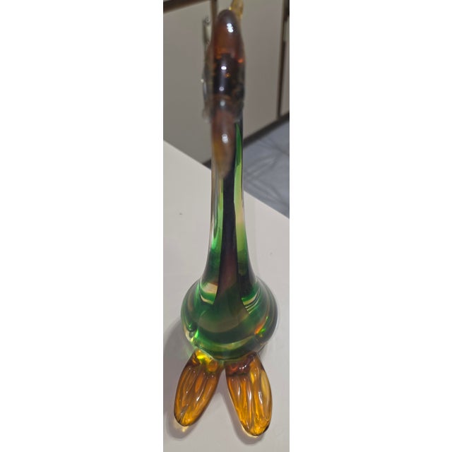 Mid-Century Modern Vintage Mid Century Modern Murano Glass Crested Duck Figure For Sale - Image 3 of 4