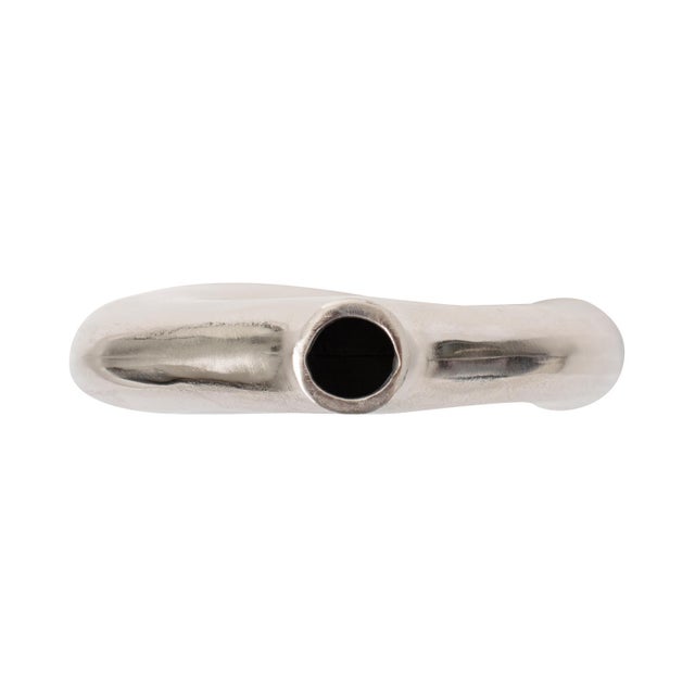 Shirin- Polished Silver Reverse Vase in Cast Aluminum- Tall For Sale - Image 10 of 11