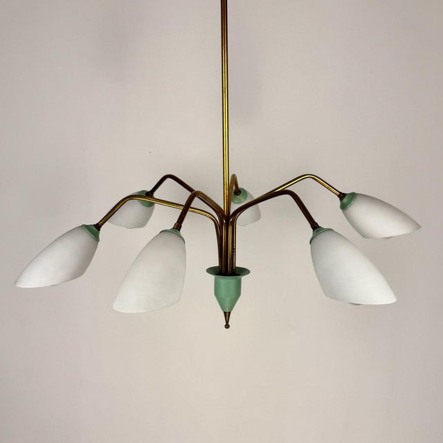 1960s Mid-Century 6-Arm Spider Chandelier, Italy, 1960s For Sale - Image 5 of 10