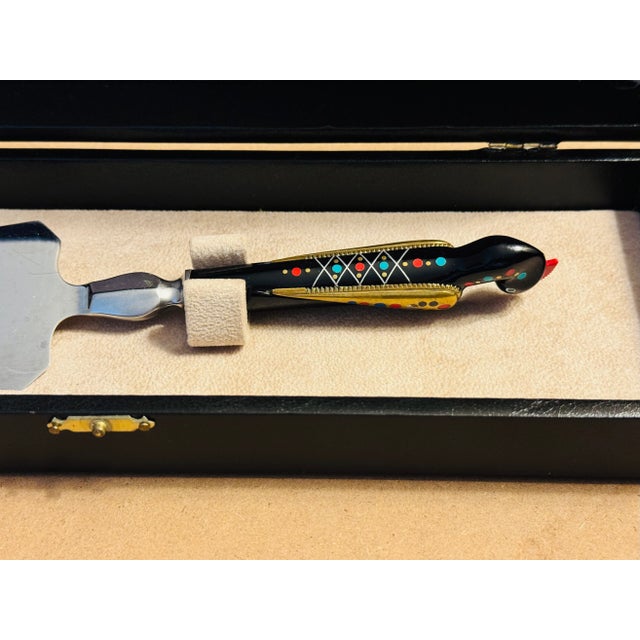 New Late 20th Century Authentic S&s Haddad Family Jezzine Dessert Server Never Used For Sale - Image 9 of 12