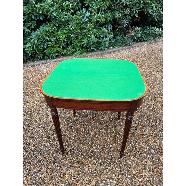 Regency Mahogany D-Shaped Card Table, 1820 For Sale - Image 9 of 12