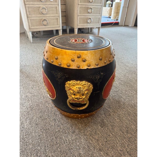 Mid-Century Modern Mid 20th Century Asian Bent Wood Drum Storage Stool For Sale - Image 3 of 7