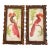 Original Boho Art of Mexican Feather Craft Birds. Vintage 1970’s. Pair. For Sale