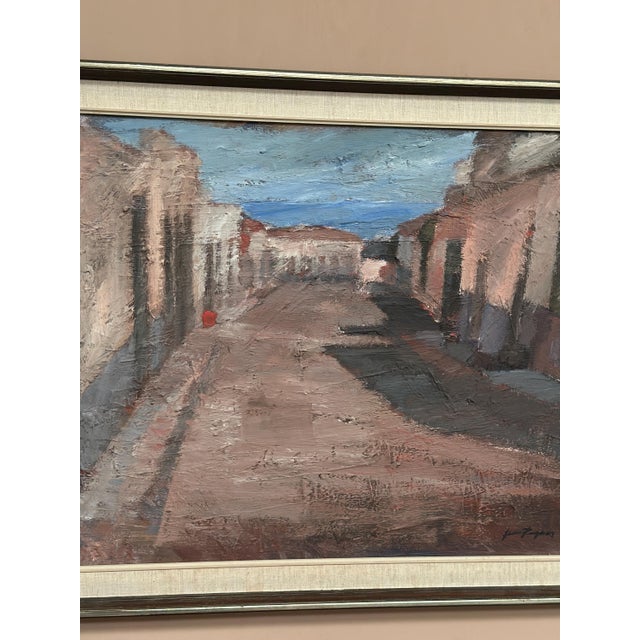 Jean Ragnar, Village Street with Houses, 1960s, Oil Painting on Canvas, Framed For Sale - Image 15 of 18