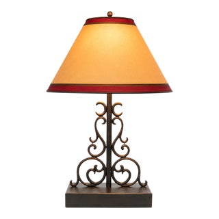 Custom French Regency Table Lamp With Parchment Shade For Sale