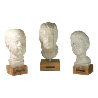 Head Sculptures by Lorenzo Pepe for Litoceramica Piccinelli, 1930, Set of 3 For Sale