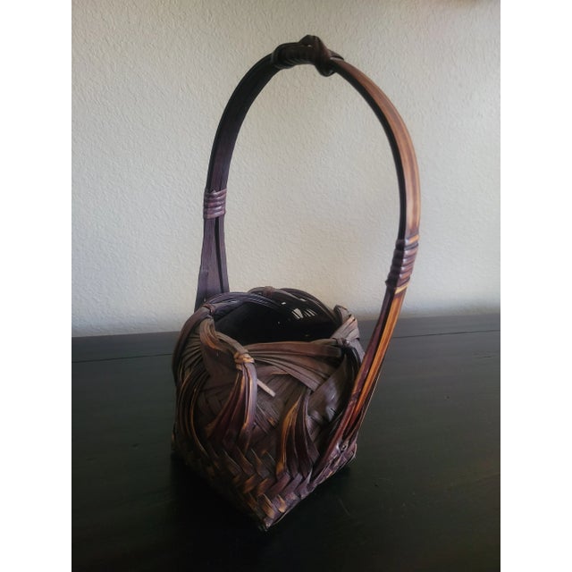 Mid 20th Century Japanese Bamboo Basket Chairish