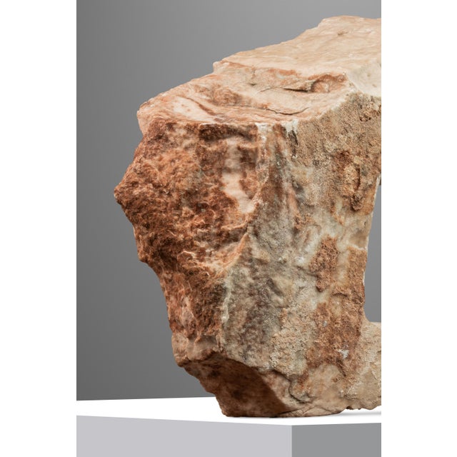 One of One Abstract Organic Modern "Window" Sculpture Carved in Solid Pink Alabaster Attributed to Mark Leblanc for Leblanc Studios, Usa, C. 2020s For Sale - Image 12 of 12