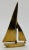 Vintage mid century modern style brass sailboat. Nice paperweight or shelf decor. Measures 8.25"H. Lovely patina.