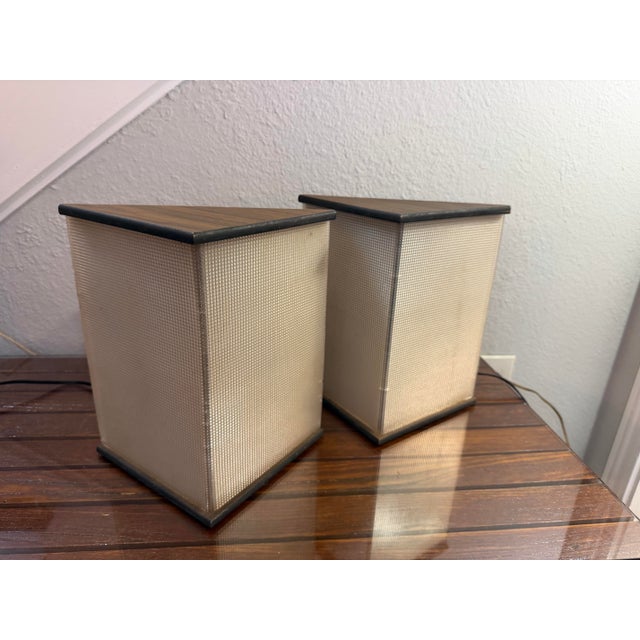 Rare Pair of 1970s MCM Triangular Fun Lites Disco Fun Lights by the American Lighting Specialties Inc. USA Original -1970s...