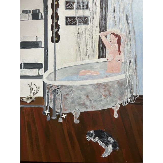 Brown Original Painting on Canvas of Artist’s Studio For Sale - Image 8 of 9