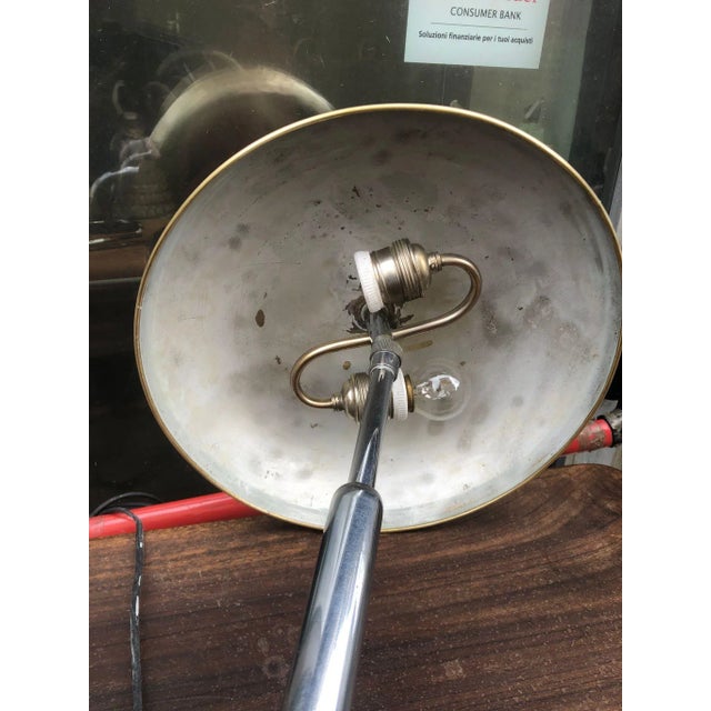 Gold Modern Chrome and Brass Table Lamp by Giovanni Michelucci For Sale - Image 8 of 11
