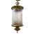 Italian 1950s Brass Lantern With Acid Etched Blown Glass Shade For Sale