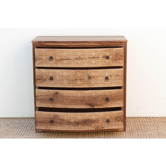 Wood 36" Wide Lotus-Diamond Bow Front Dresser For Sale - Image 7 of 12