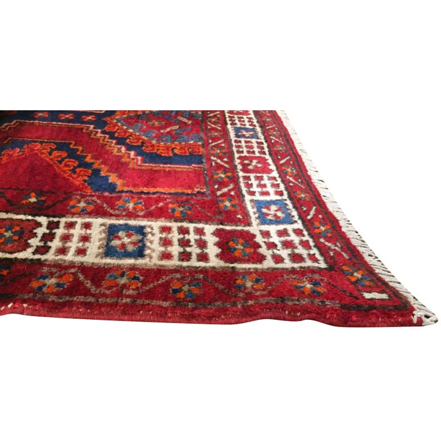 Textile Vintage Red Runner 3'2 X 13'2 For Sale - Image 7 of 8