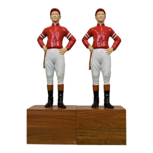 Pair X "21" Club Red Coat Jockey Bookends