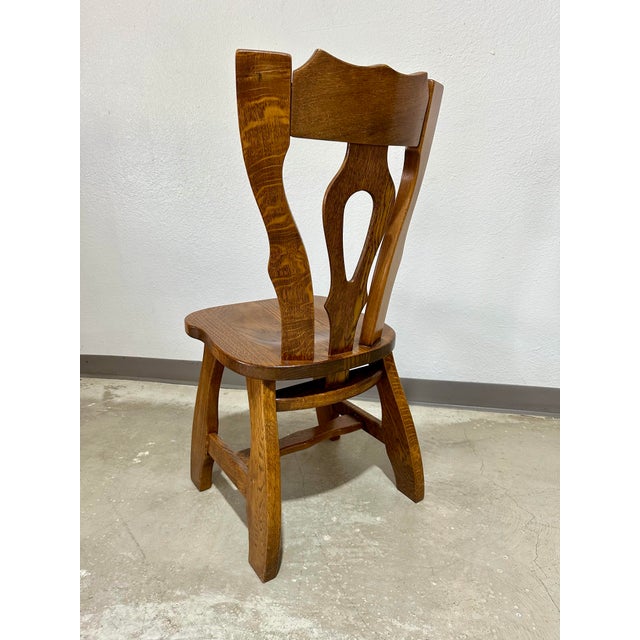 Wood 1970s Mid Century Guillerme Et Chambron Style Oak Dining Chairs, Set of 6 For Sale - Image 7 of 12