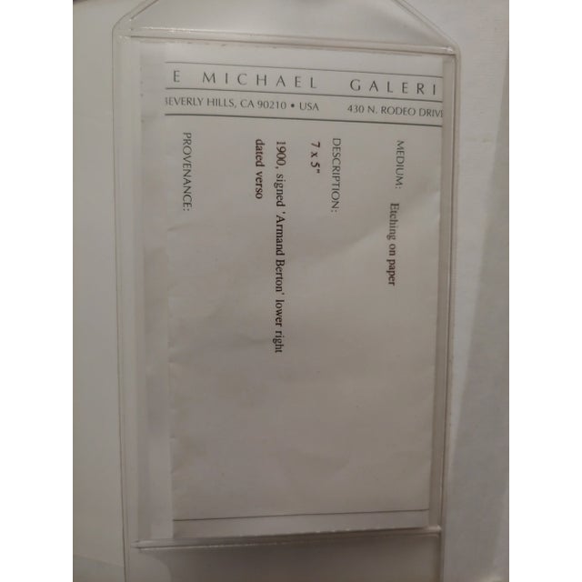 Paper Armand Berton - Mother & Child - Original Etching -C1900s For Sale - Image 7 of 9