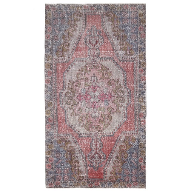 1970s Turkish Oushak Handmade Wool Cotton Pink Area Rug For Sale - Image 10 of 10