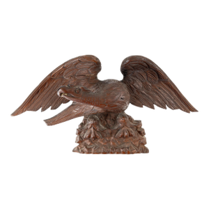 19th Century Black Forest German or Austrian Carved Walnut Eagle