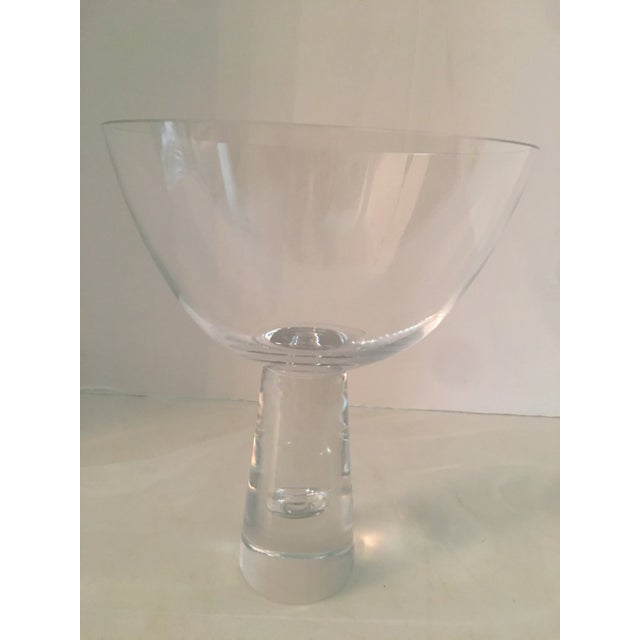 1960s Orrefors Sweden 8” Crystal Pedestal Bengt Orup Bowl For Sale - Image 5 of 6