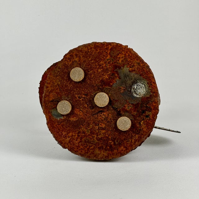 1960s Vintage Brutalist Hand Forged Sheet Metal Sculpture of Cactus, Signed For Sale - Image 9 of 9