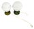 Milk Glass and Green Ceramic Table Lamps, Czech, 1970s, Set of 2 For Sale
