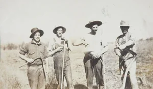 1910 Hard Working Farmers, Men Taking a Break Photograph