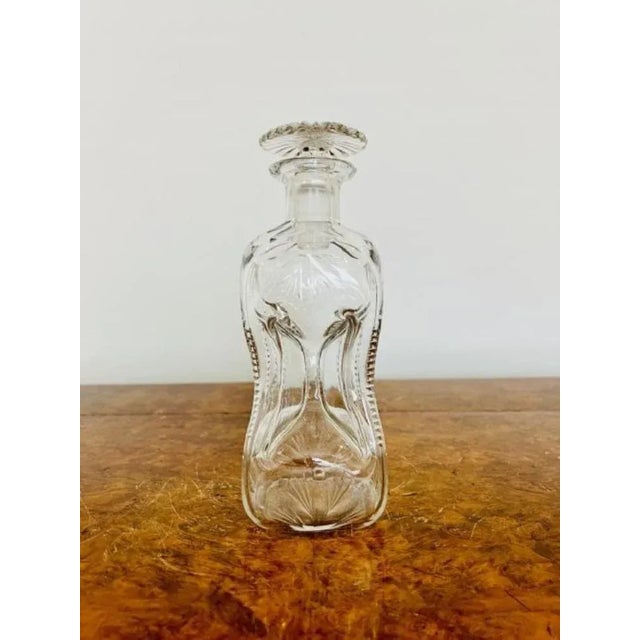 Unusual antique Edwardian shaped whisky decanter with the original stopper.