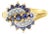 Sapphire & Diamond Pave Ring 10k Yellow Gold, Size 5 For Sale