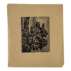 Veteren Pines by Berger Sandzen. 1928 Original Woodcut (Nail Cut) Lithograph.