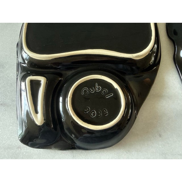 Mid 20th Century Mid Century Modern Ceramic Black and White "Tv Set" by Rubel - 4 pcs For Sale - Image 9 of 11