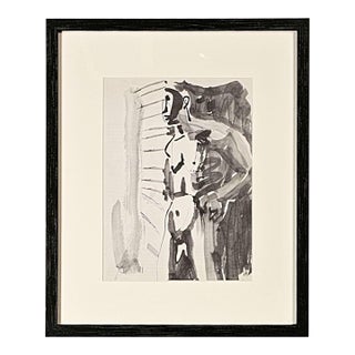 Black and White Graphic of David Park Painting of a Man For Sale